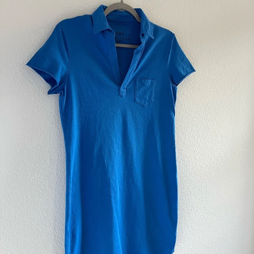 FRANK & EILEEN | 100% Cotton Preppy Classic Lauren Dress in Blue Bird | Size S - Picture 5 of 11